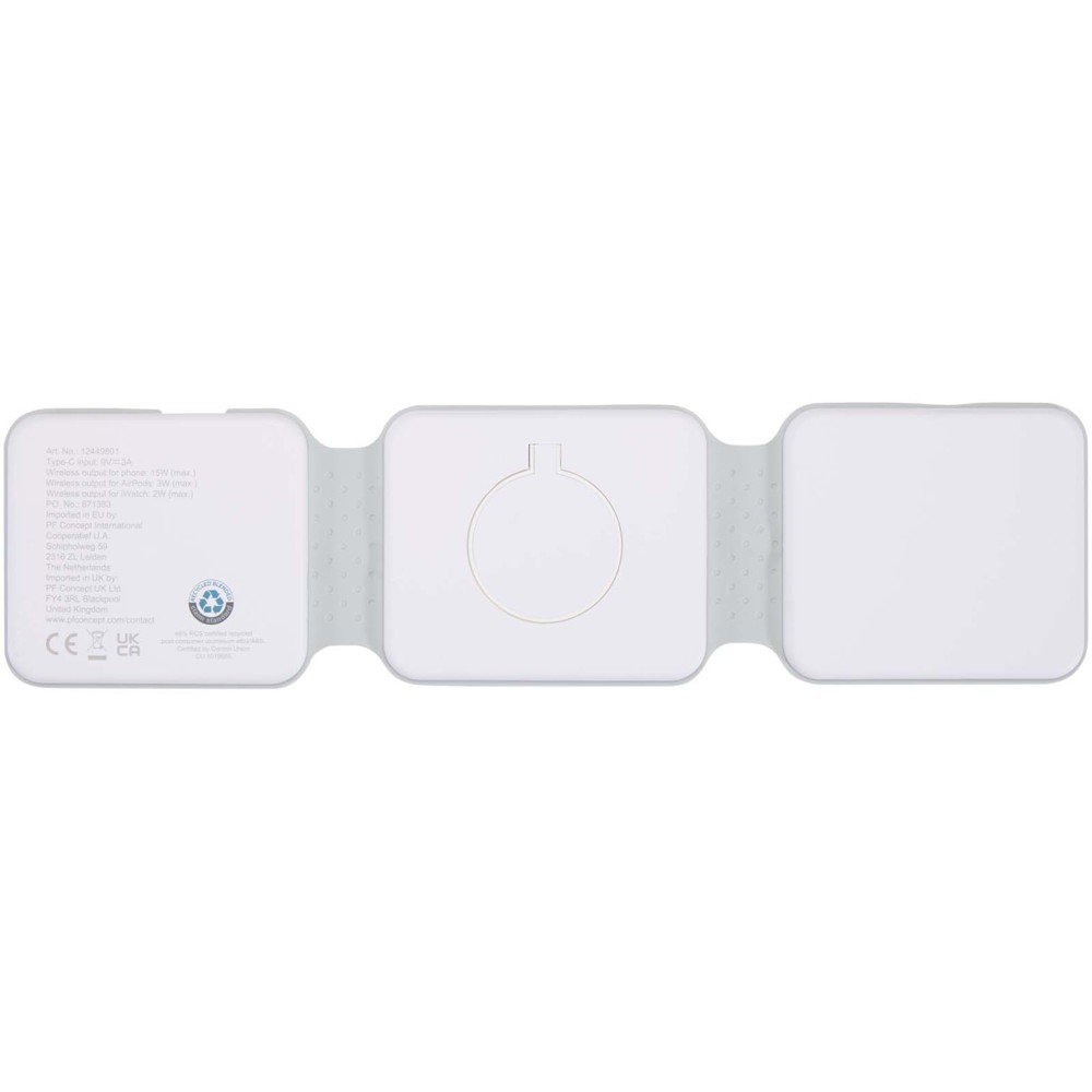 Armus 3-in-1 15W gerecycleerde plastic opvouwbare draadloze oplader