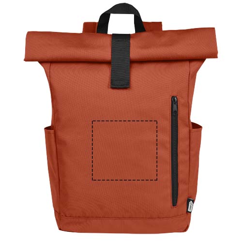 Byron 15,6" rugzak van GRS RPET met opgerolde bovenkant 18 L