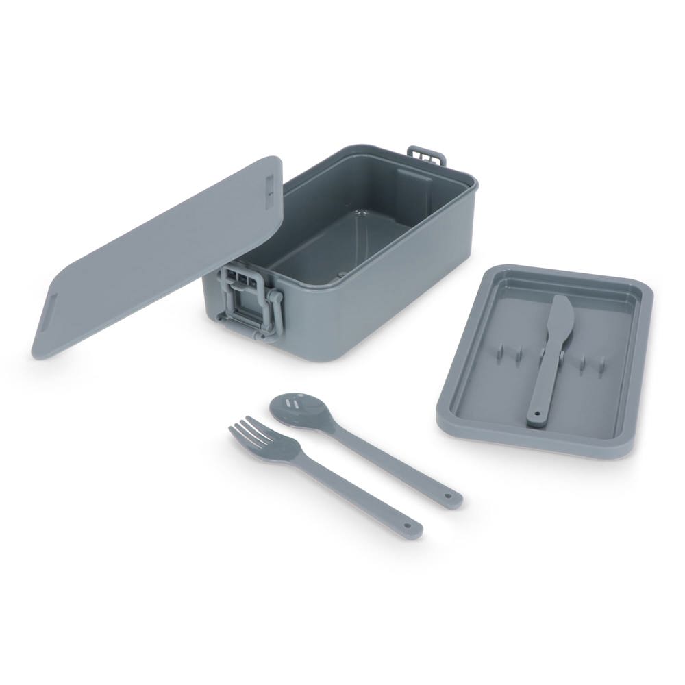 Dubbellaagse Lunchbox met Bestek