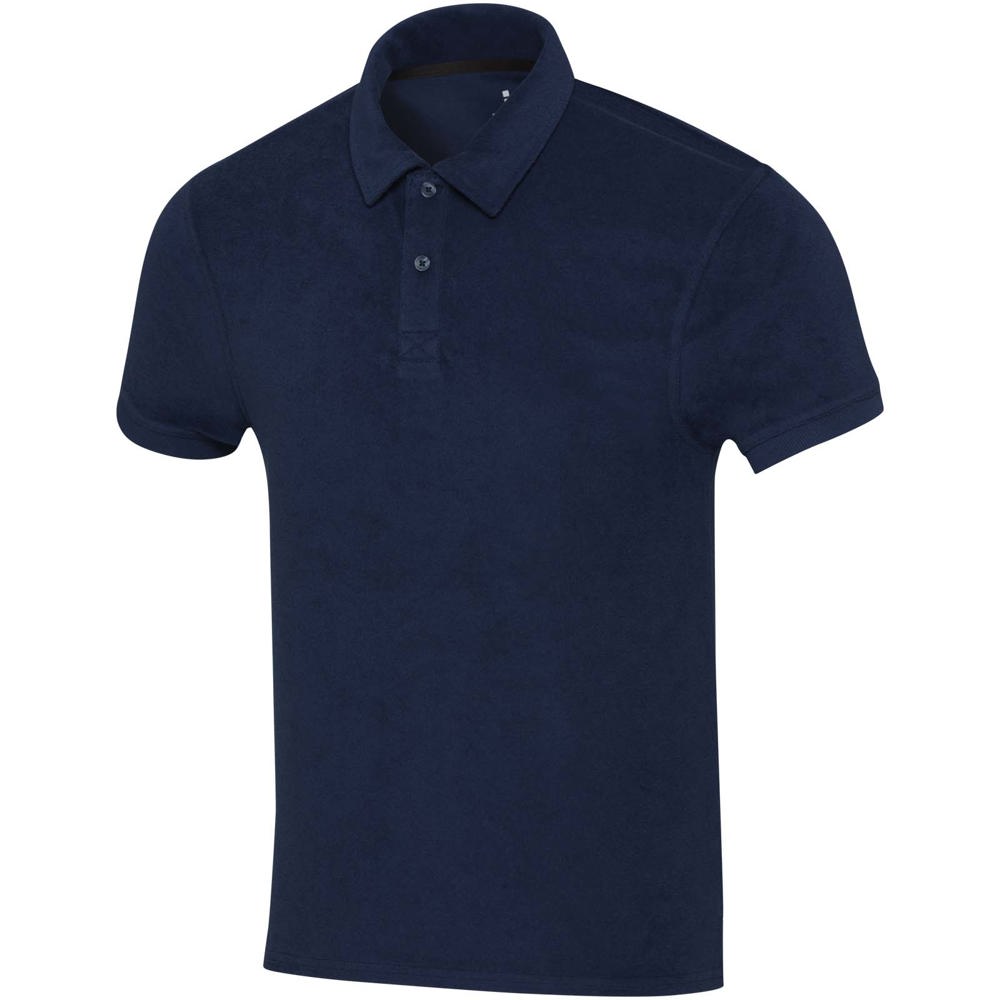 Akoya 230 g/m² gerecyclede terry unisex polo - Marineblauw