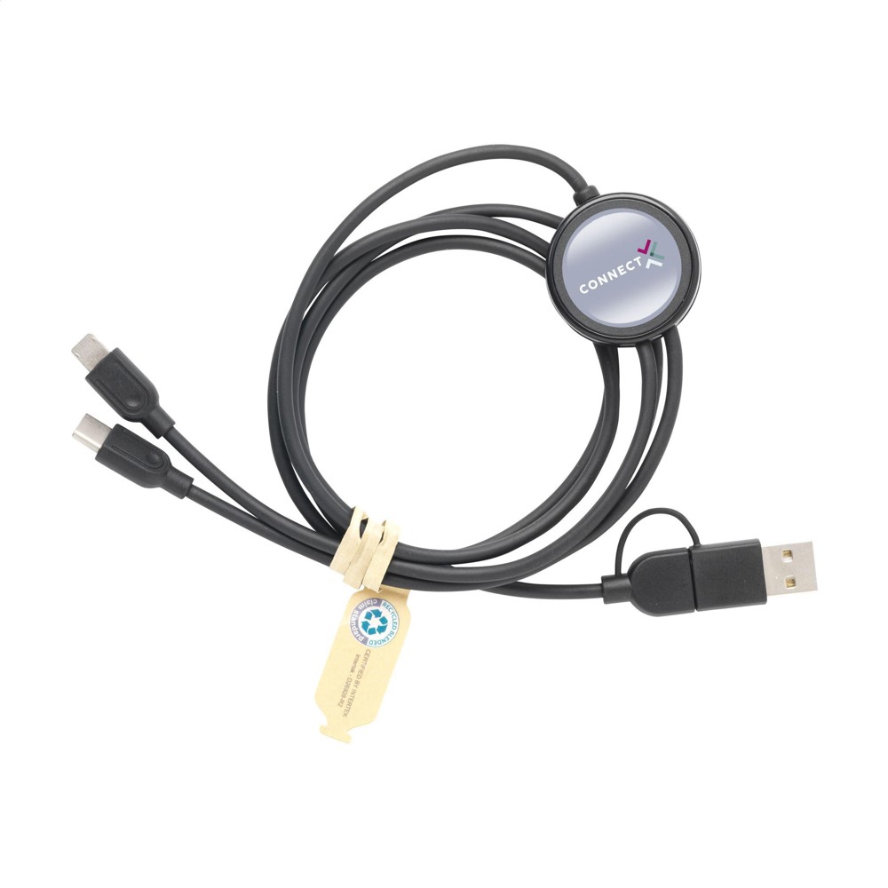 Charging Cable RCS Recycled ABS-TPE oplaadkabel - Zwart