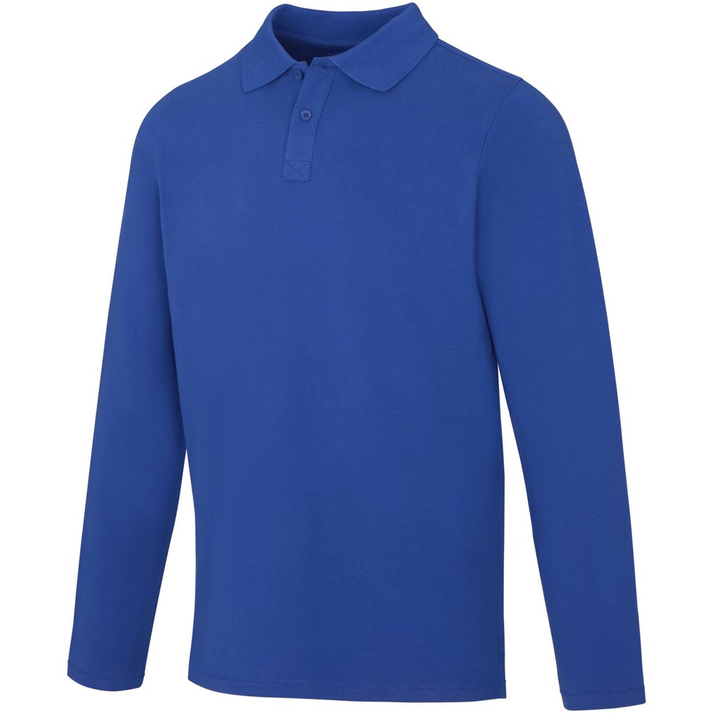 Calgary 180 g/m² herenpolo met lange mouwen - Blauw