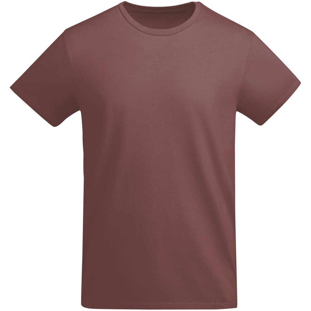 Breda 175 g/m² biologisch katoenen herenshirt met korte mouwen - Bleekrood
