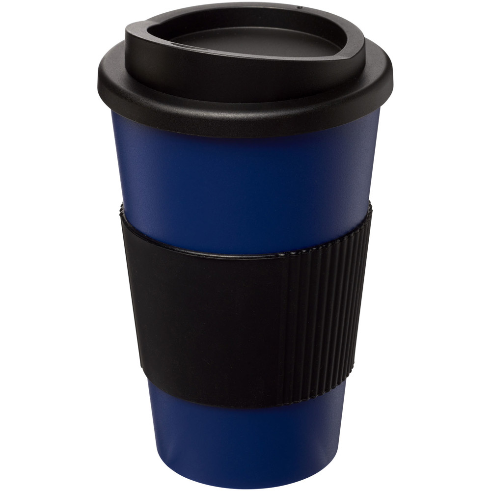 Americano® 350 ml geïsoleerde beker met grip - Blauw, Zwart