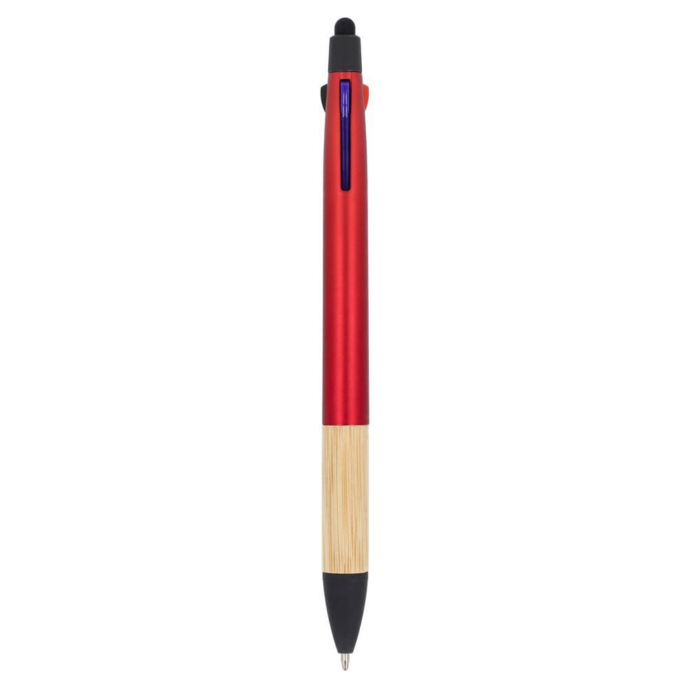 3-kleuren pen met bamboe grip