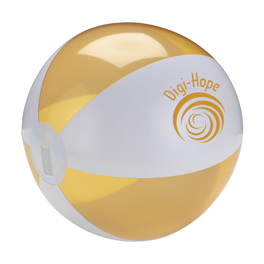 BeachBall Ø 24 cm strandbal - wit/oranje (± PMS 7549C)