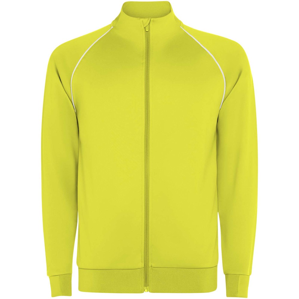 Valier herensweatshirt met doorlopende rits - Fluorgeel