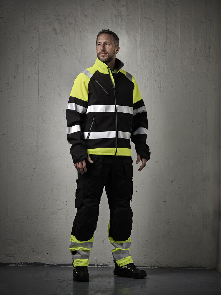 Jobman - 2134 Hi-Vis Stretch Trousers Core HP Navy/Geel 96