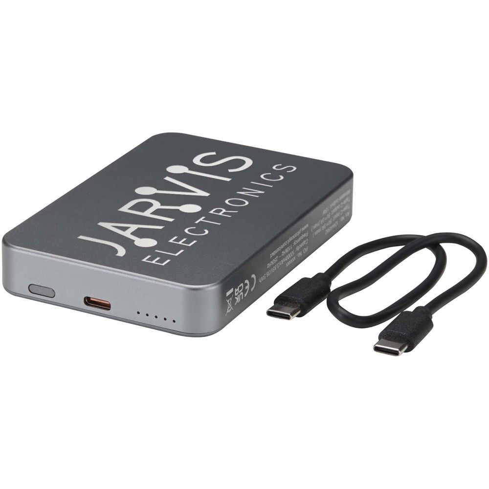 Avis 10.000 mAh RCS powerbank van gerecycled aluminium met magnetische aansluiting 