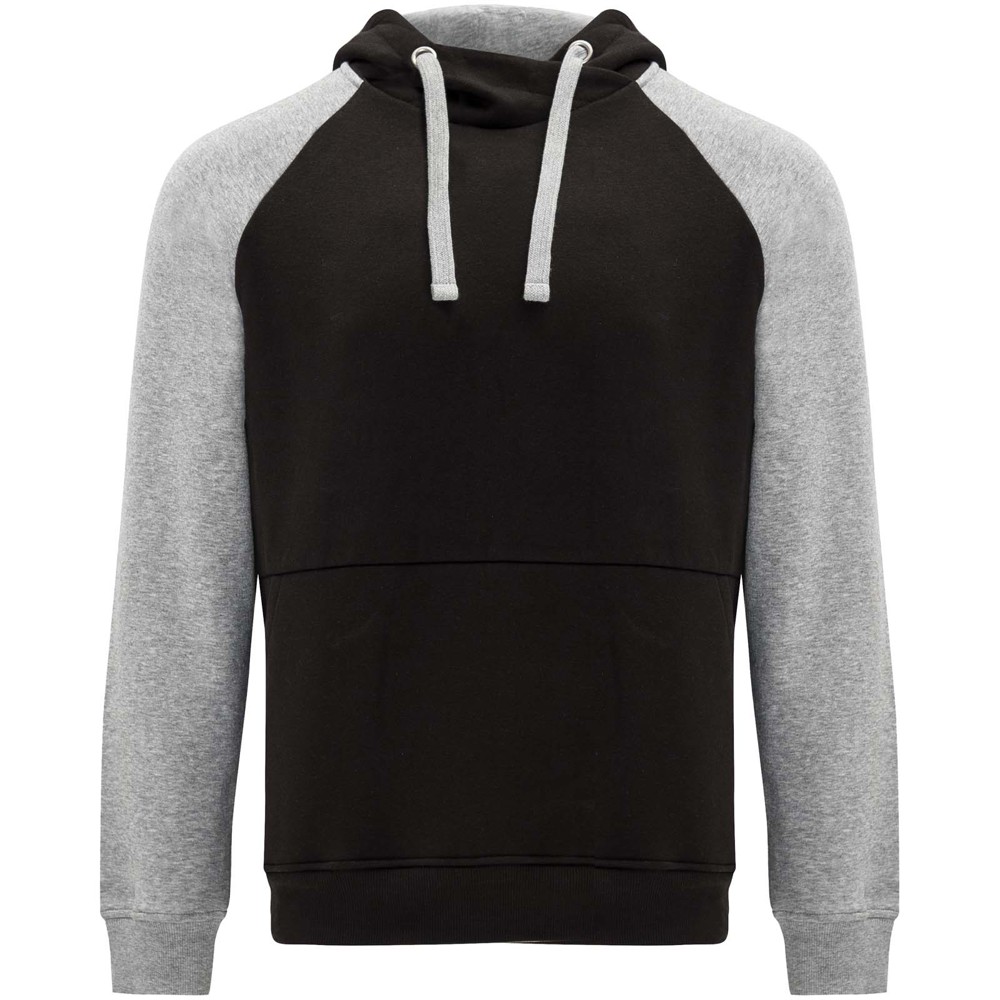 Badet 280 g/m² unisex tweekleurige hoodie - Zwart, Gemêleerd grijs