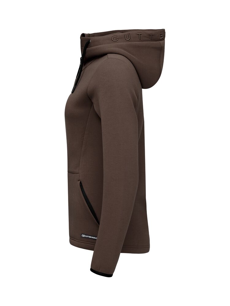 Cutter & Buck - Pemberton Hood FZ Dames Donker Mokka M