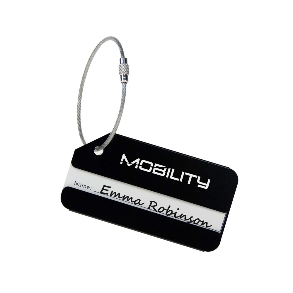 Luggage Tag Aluminium- Zwart