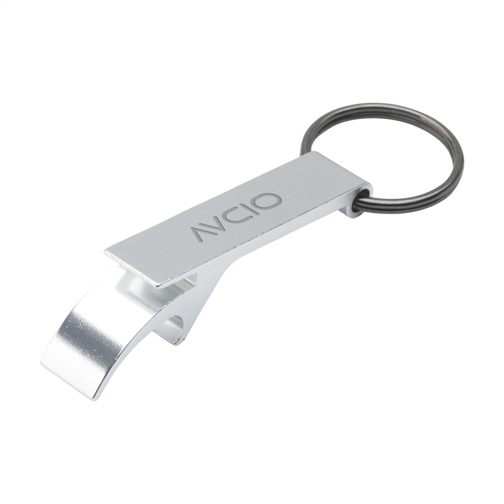 Opener GRS Recycled Aluminium sleutelhanger - zilver