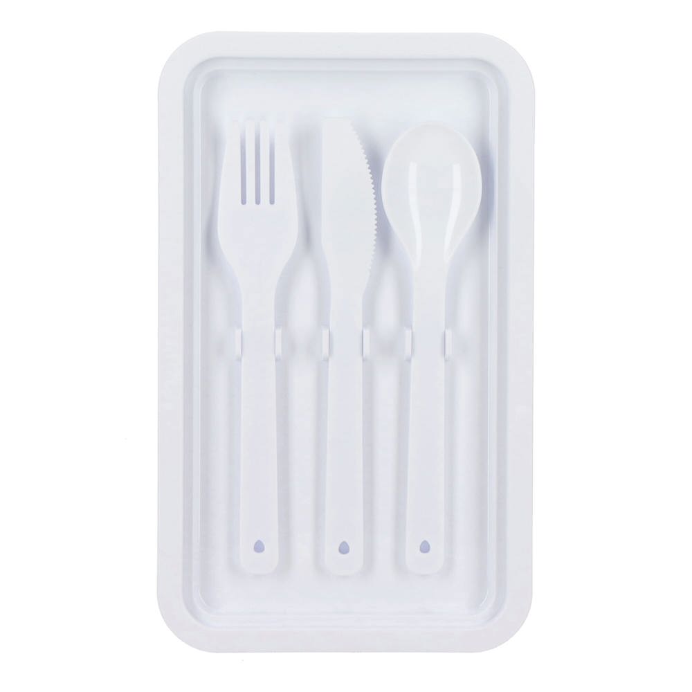 Dubbellaagse Lunchbox met Bestek