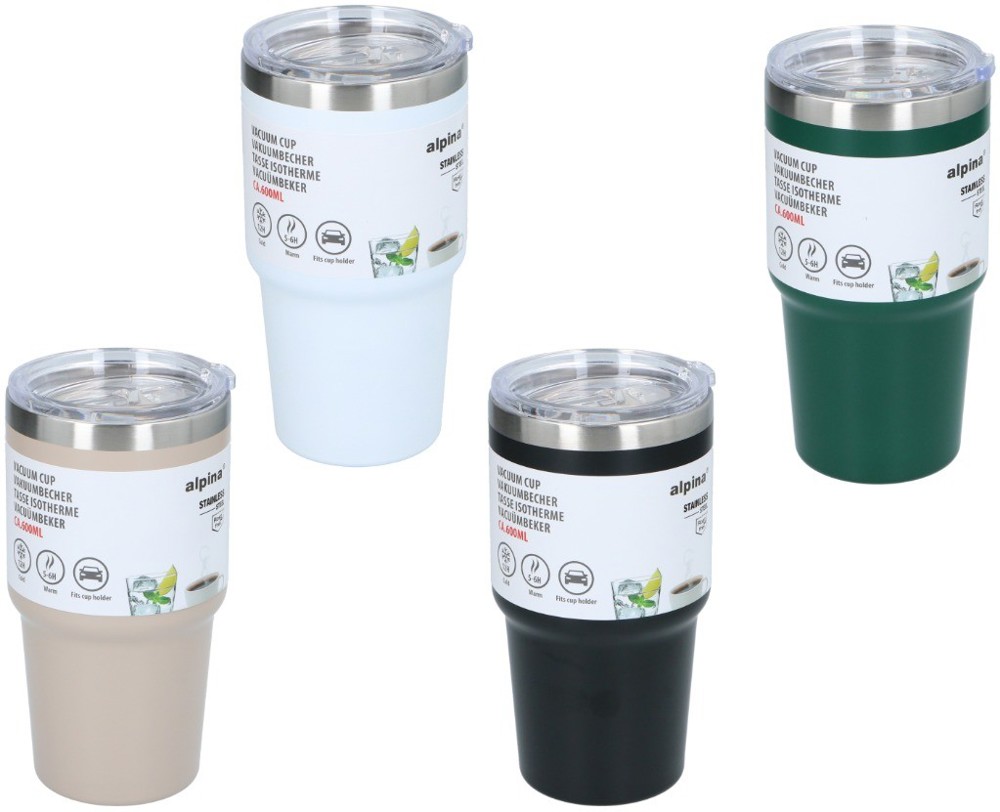 ALPINA Vacuum Cup 600ml- Black/White/Beige/Green
