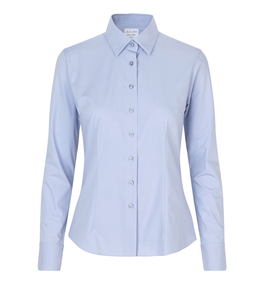 SEVEN SEAS Hybrid shirt | modern | dames - Lichtblauw (C-700)