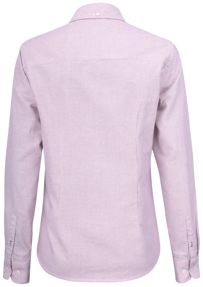 Cutter & Buck - Belfair Oxford Shirt Dames Burgundy/Wit gestreept M