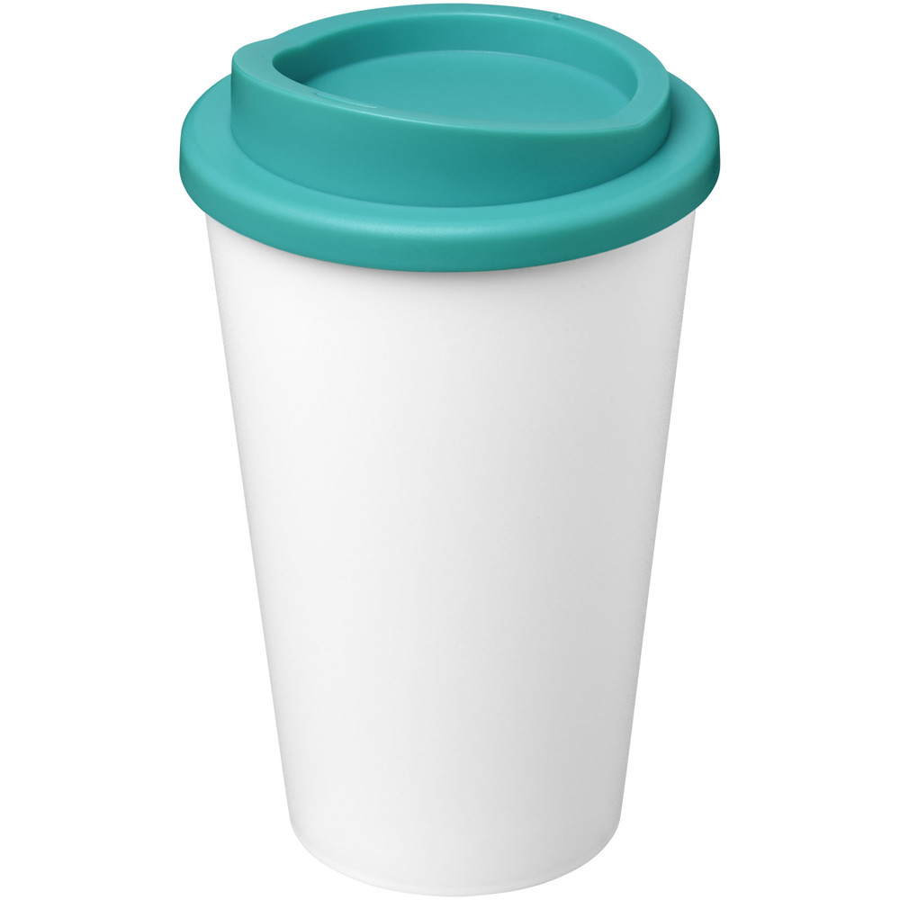Americano® Eco 350 ml gerecyclede drinkbeker - Wit, Aquablauw