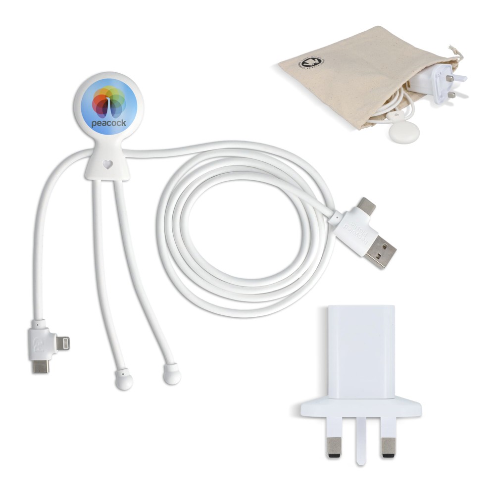 2090 - Xoopar Mr. Bio Long 60W Oplaadkabel + UK Plug Adapter 