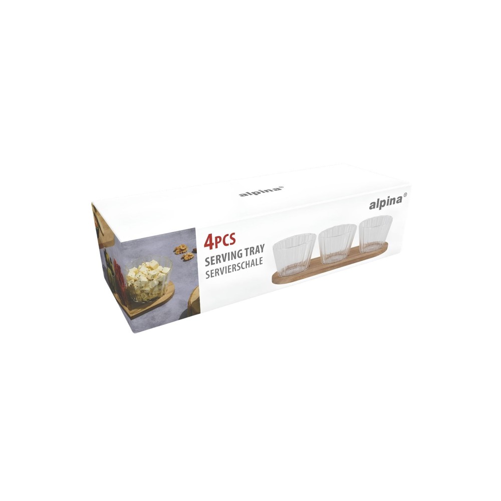 ALPINA Snack Serving Tray 31x10.5x6cm- Bruin