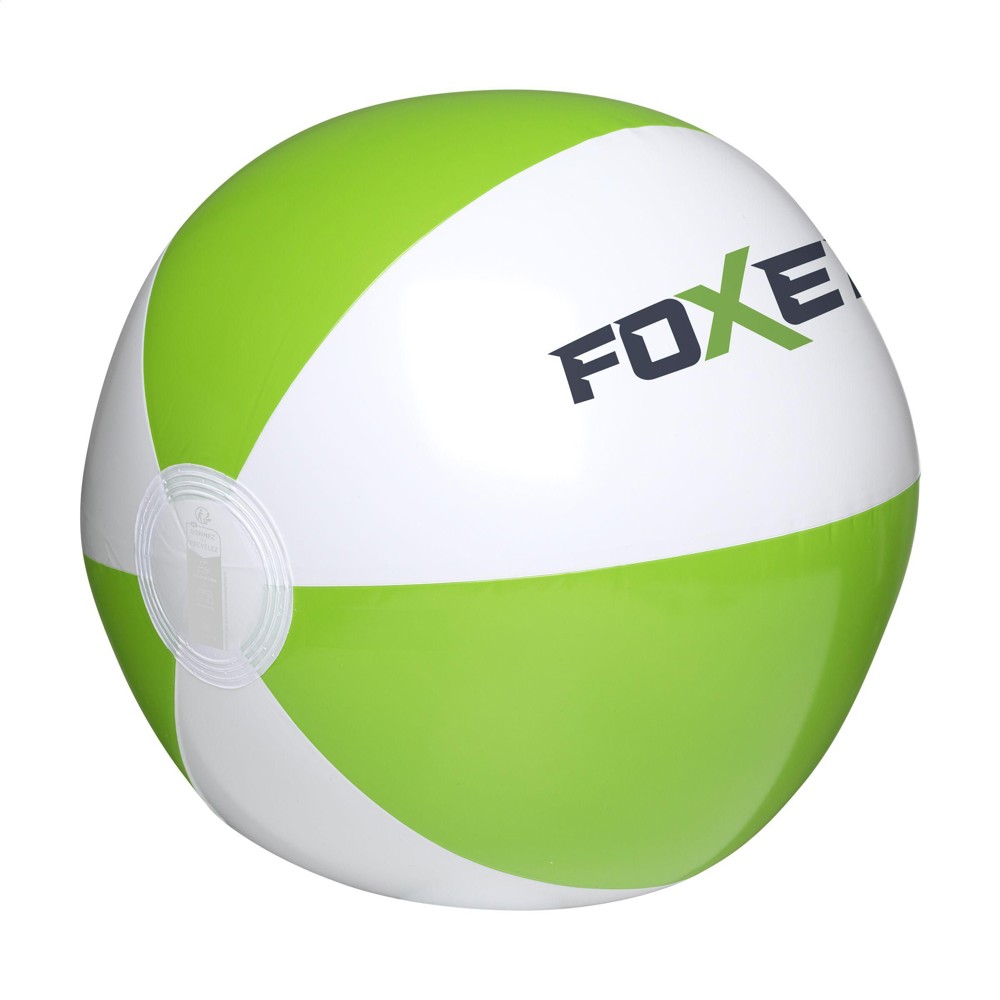 BeachBall Ø 27 cm strandbal - wit/groen (± PMS 3529)