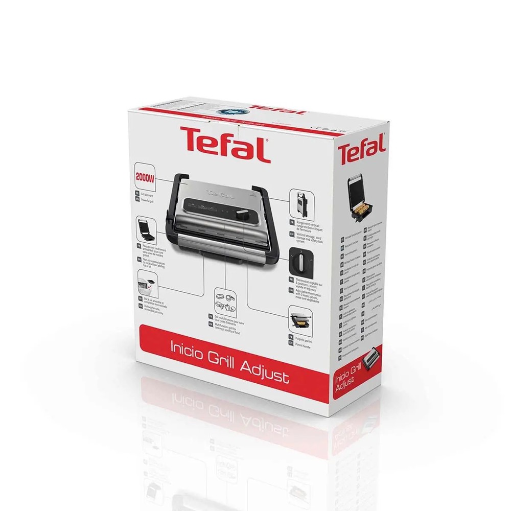 Tefal Inicio Grill Adjust- Zilver