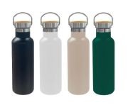 ALPINA Vacuum Bottle 500ml with Bamboo Lid- Black/White/Beige/Green