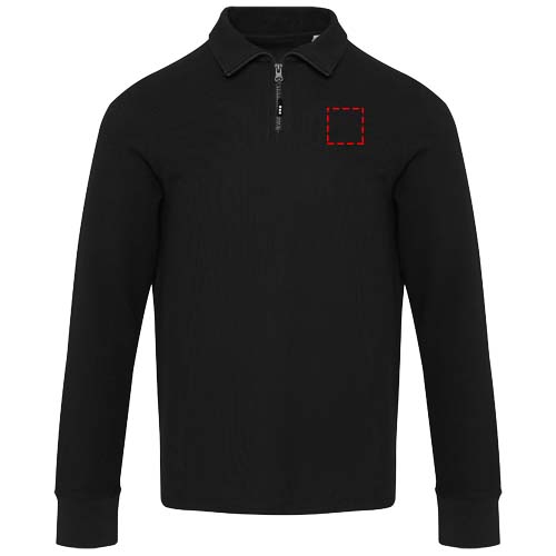 Apollo 245 g/m² uniseks half-zip poloshirt met lange mouwen