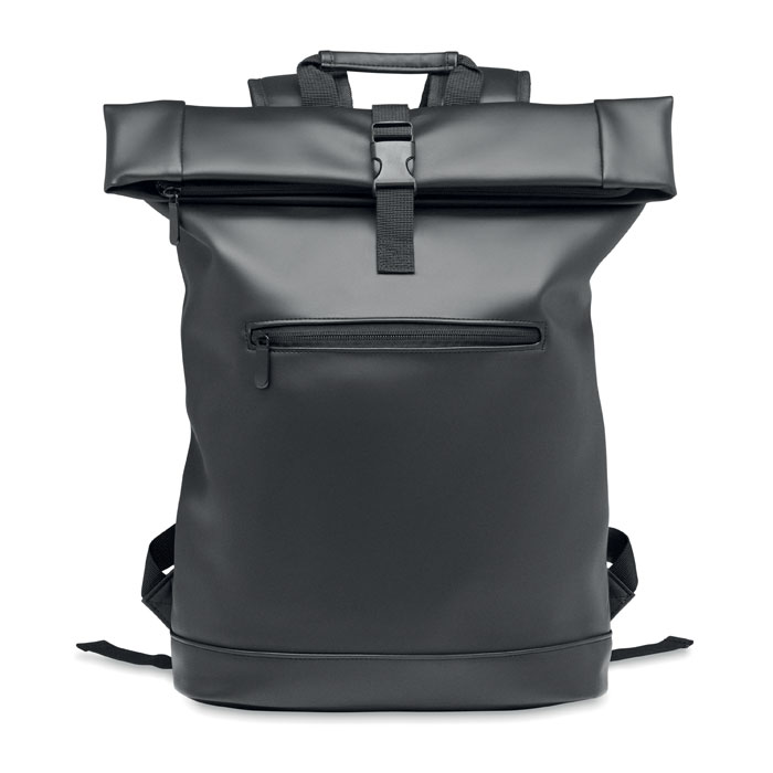 BAI ROLL - Laptop Rolltop rugzak PU - Zwart