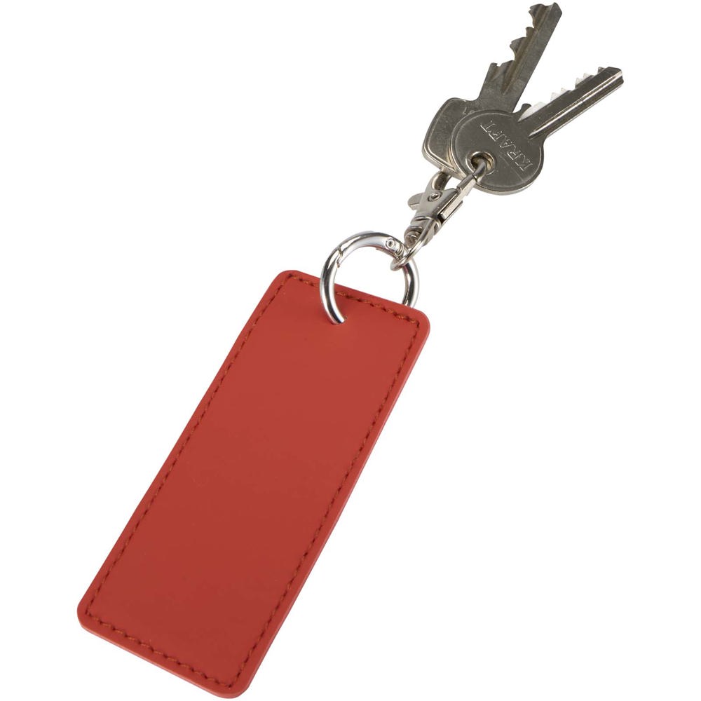 Resi Plus GRS gerecyclede rechthoekige bedelsleutelhanger