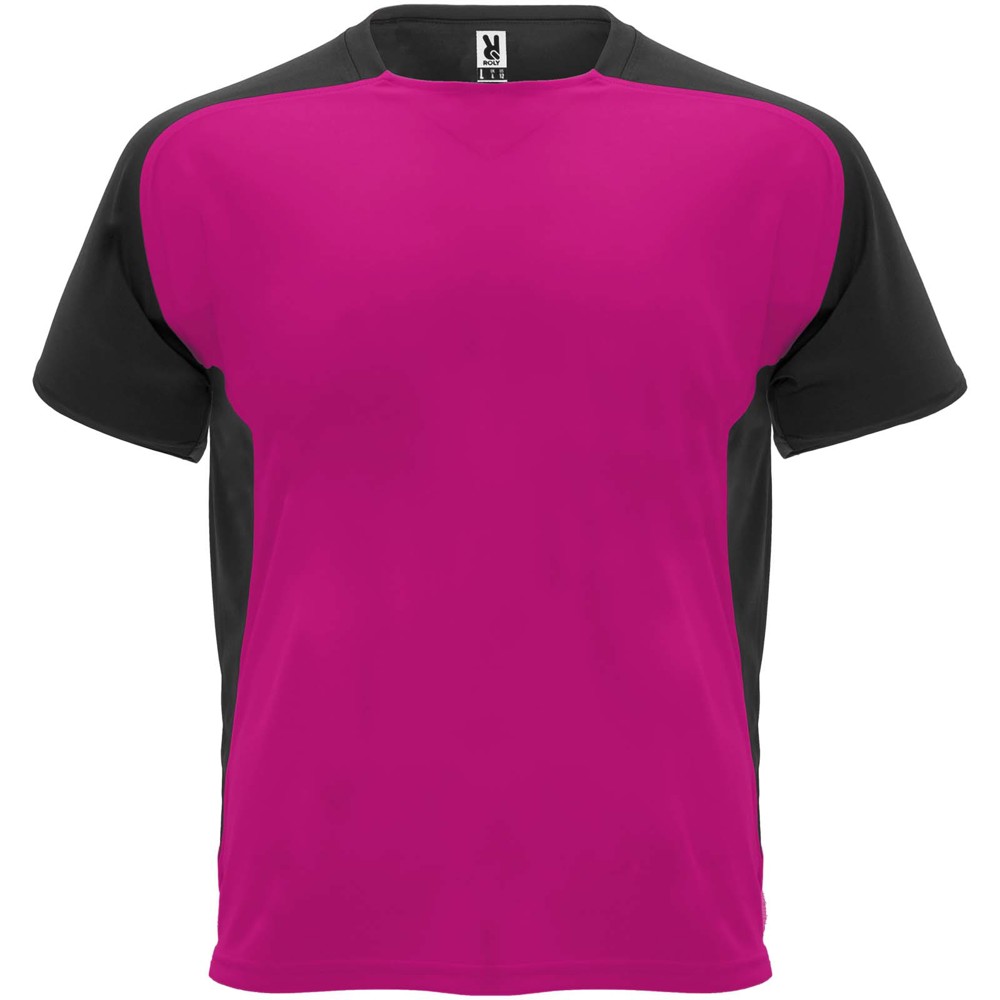 Bugatti unisex sportshirt met korte mouwen - Fuchsia, Zwart