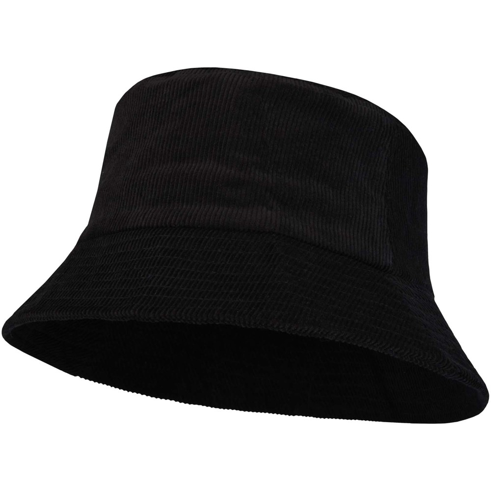 Howson 280 g/m² zonnehoed van gerecycled corduroy - Zwart