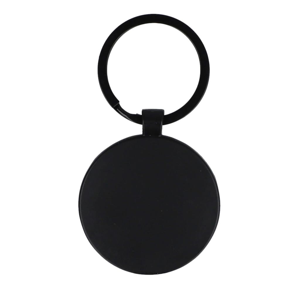 Bamboe en metalen sleutelhanger rond