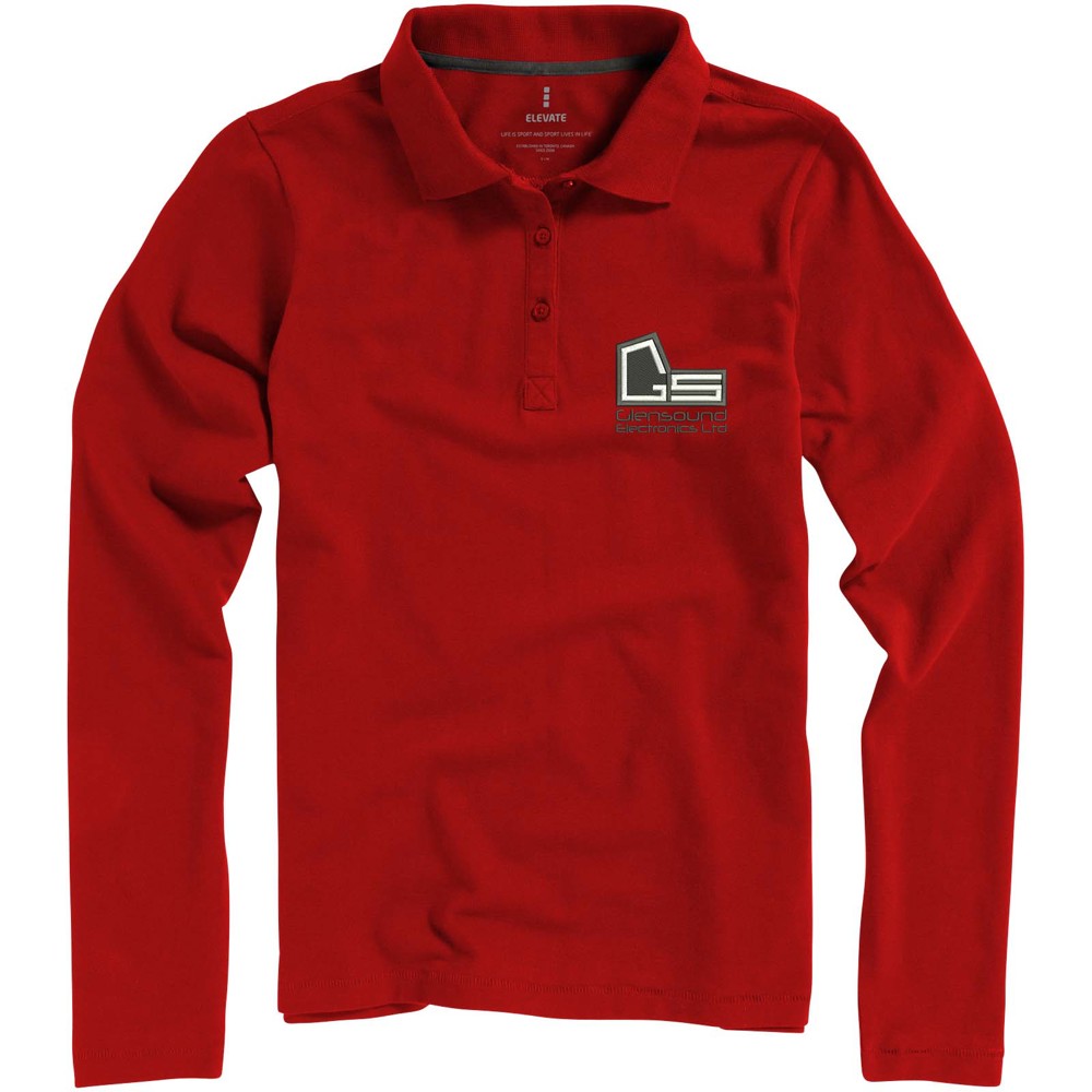 Calgary 180 g/m² damespolo met lange mouwen