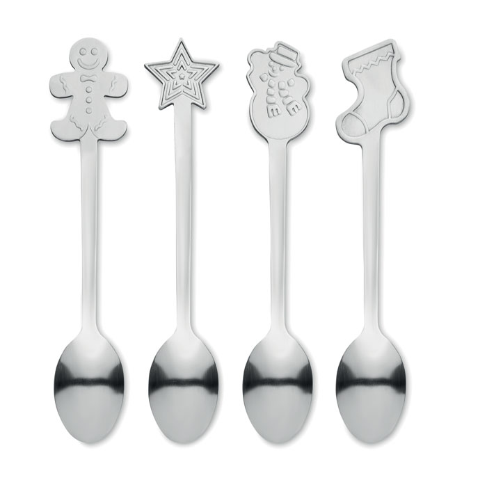CHIP SET - Set van 4 kerst theelepeltjes