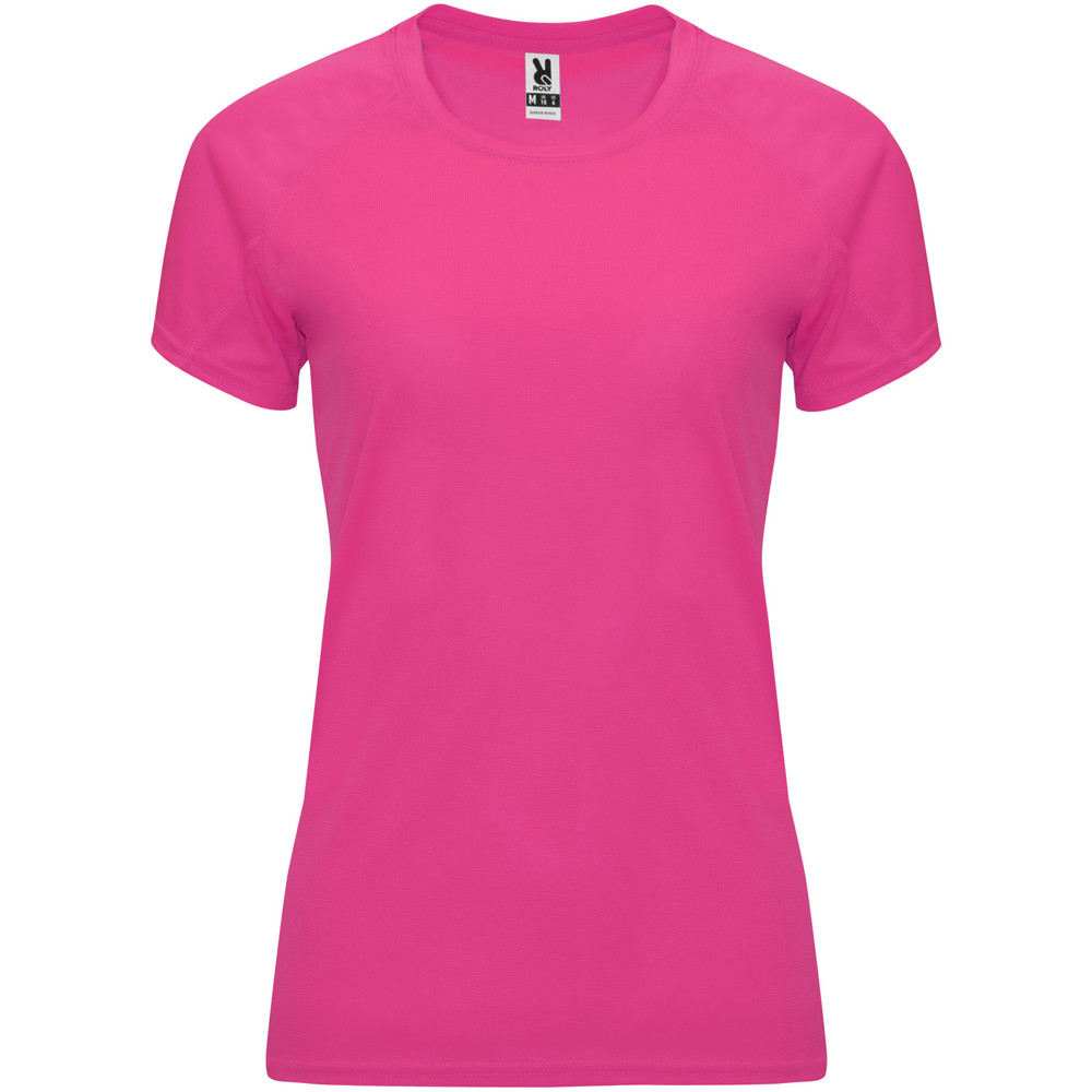 Bahrain 135 g/m² sportshirt met korte mouwen voor dames - Roze fluor