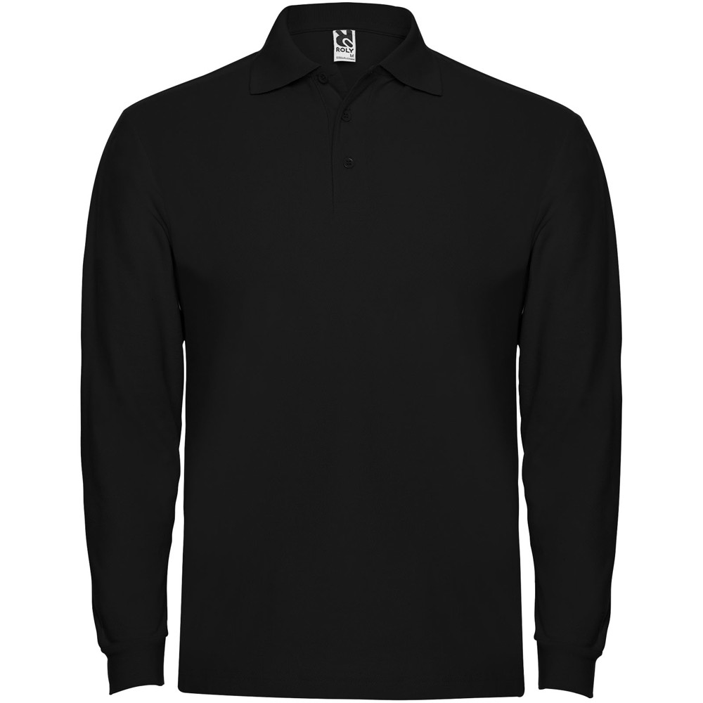 Estrella 220 g/m² herenpolo met lange mouwen - Zwart