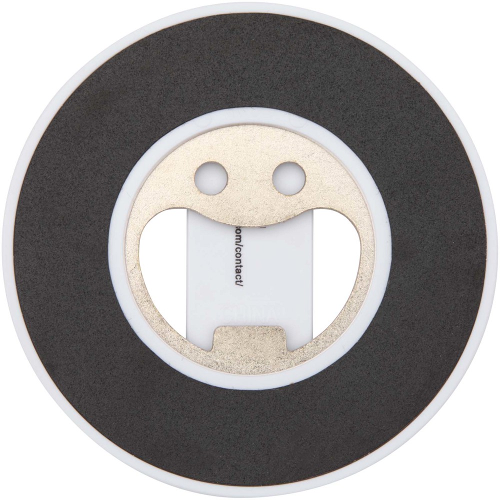 Ain magnetische telefoonstandaard van gerecycled plastic met flesopener 
