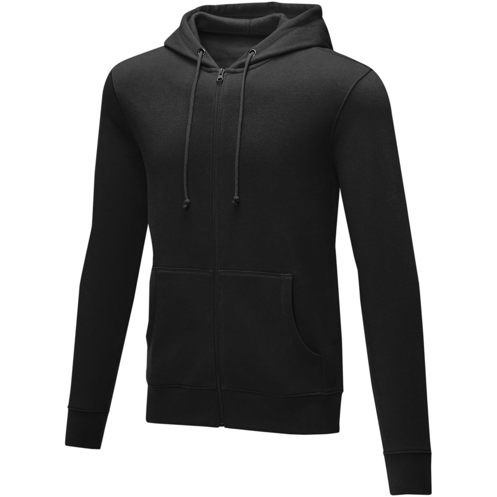 Charon 240 g/m² heren hoodie met ritssluiting - Zwart