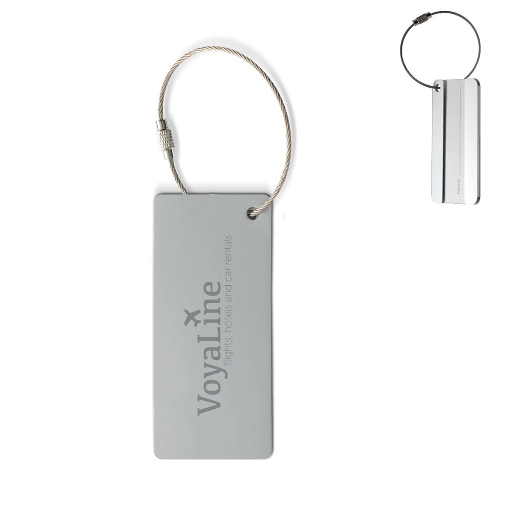 Aluminium bagagelabel rechthoek