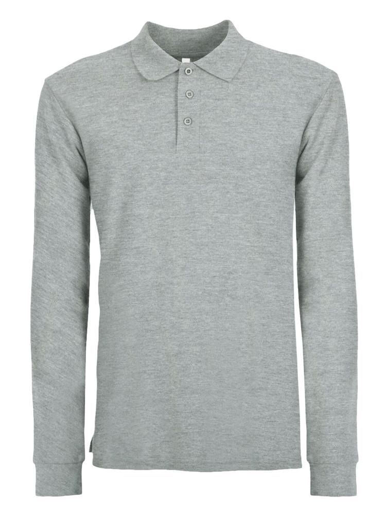 BS Evolution long sleeve polo, 180 gr/m² - Grijs melee (PMS Cool Grey 7C)