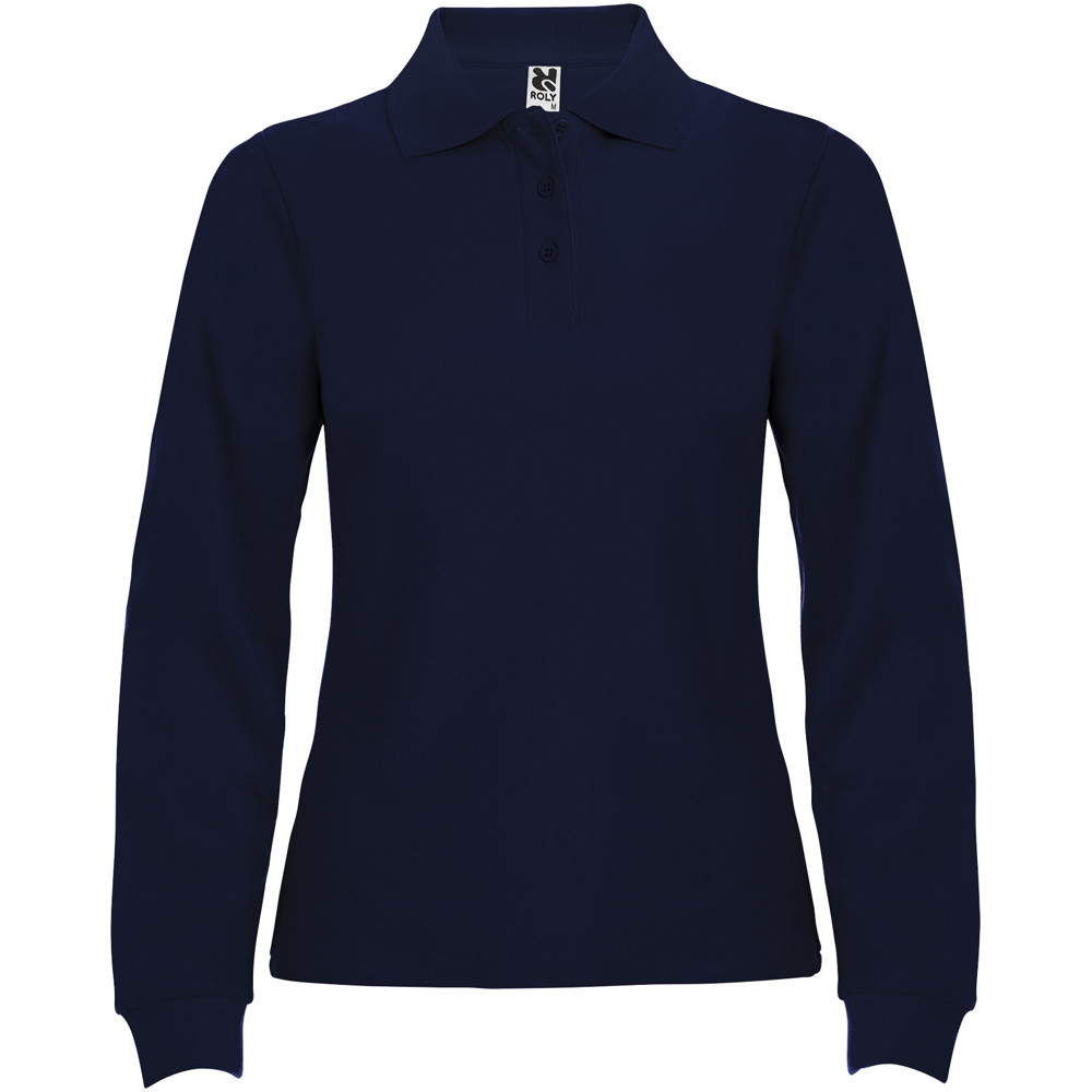 Estrella 220 g/m² damespolo met lange mouwen - Marineblauw