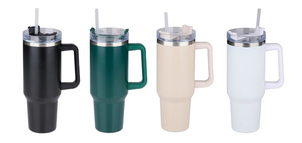 ALPINA Vacuum Mug with Straw 1.2L- Black/White/Beige/Green