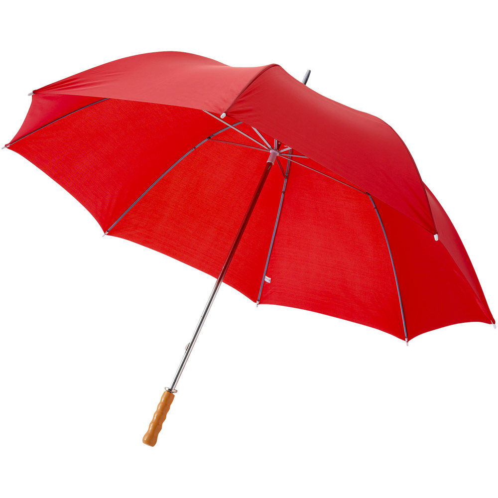Karl 30" golfparaplu met houten handvat - Rood