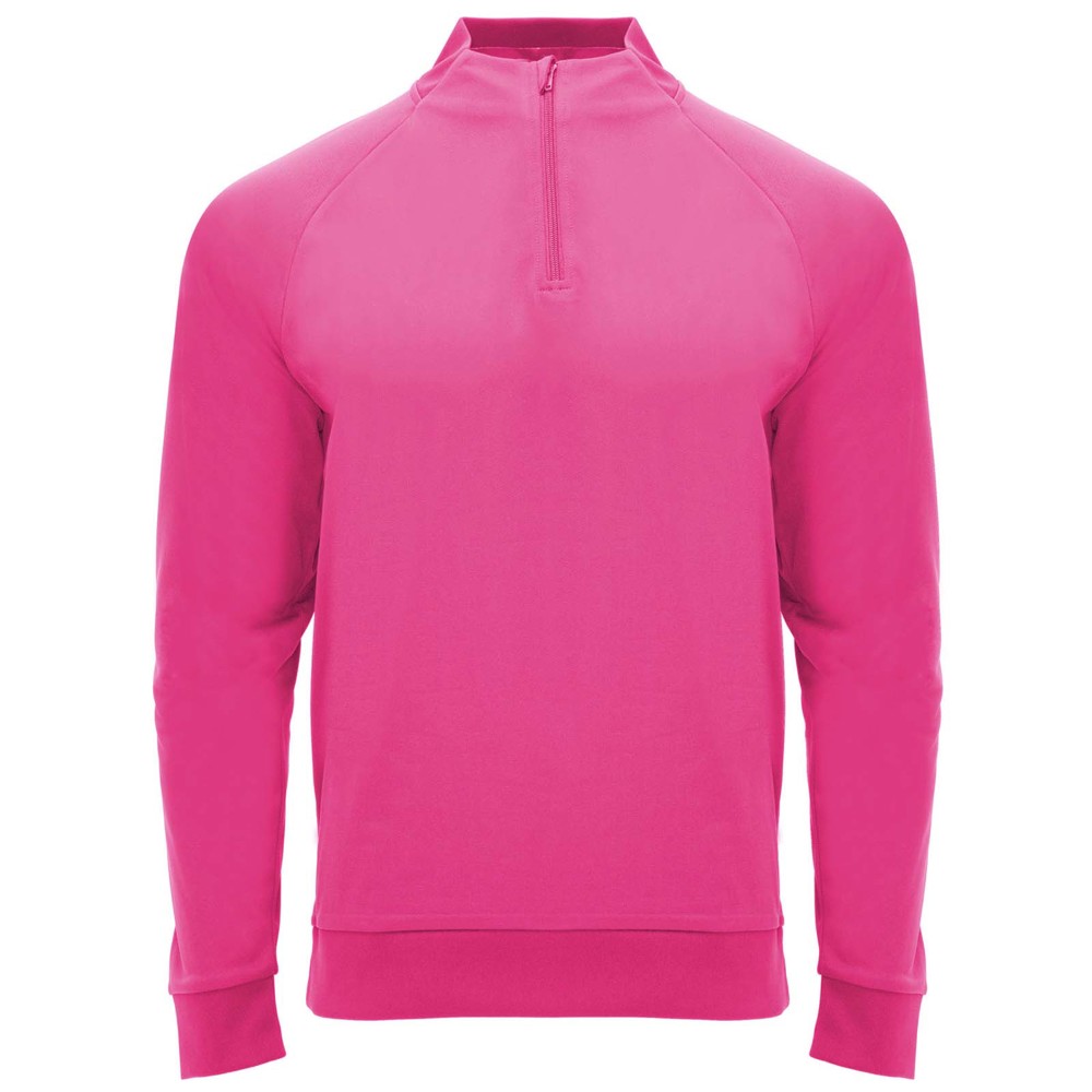 Epiro 200 g/m² unisex sweatshirt met lange mouwen en kwartrits - Roze fluor