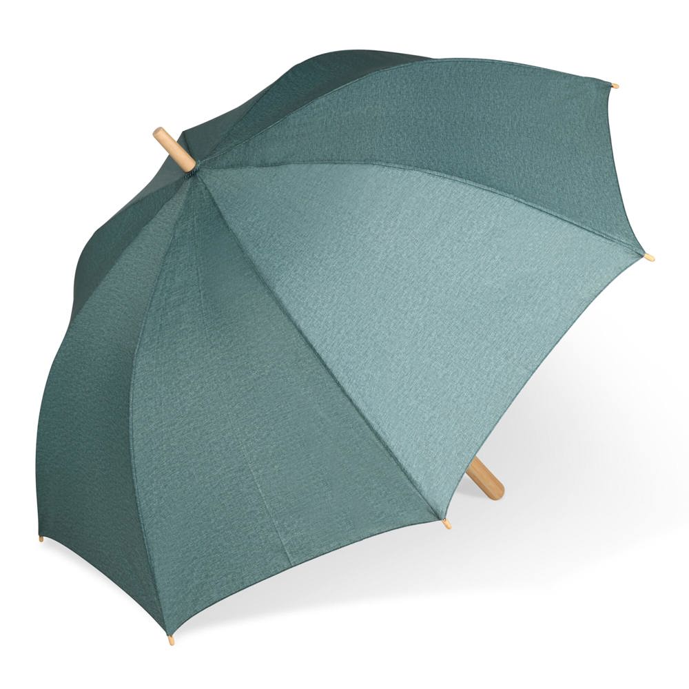 Stok paraplu 25” R-PET recht handvat auto open - Donker Groen