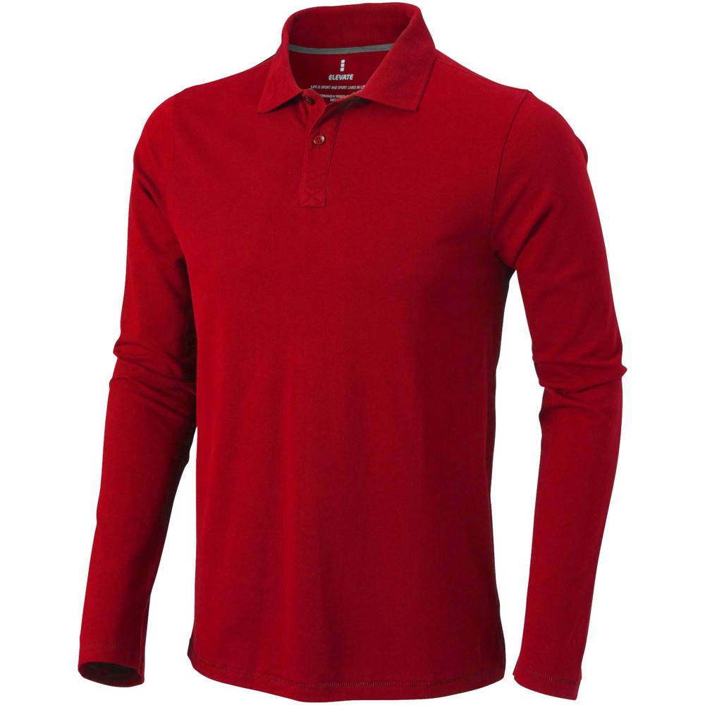 Calgary 180 g/m² herenpolo met lange mouwen - Rood