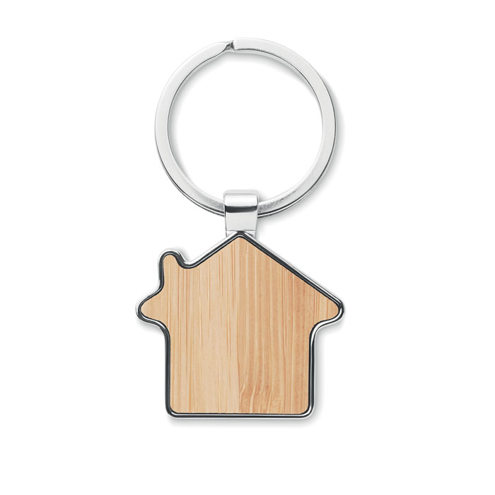 BURNIE - Bamboe sleutelhanger huisje