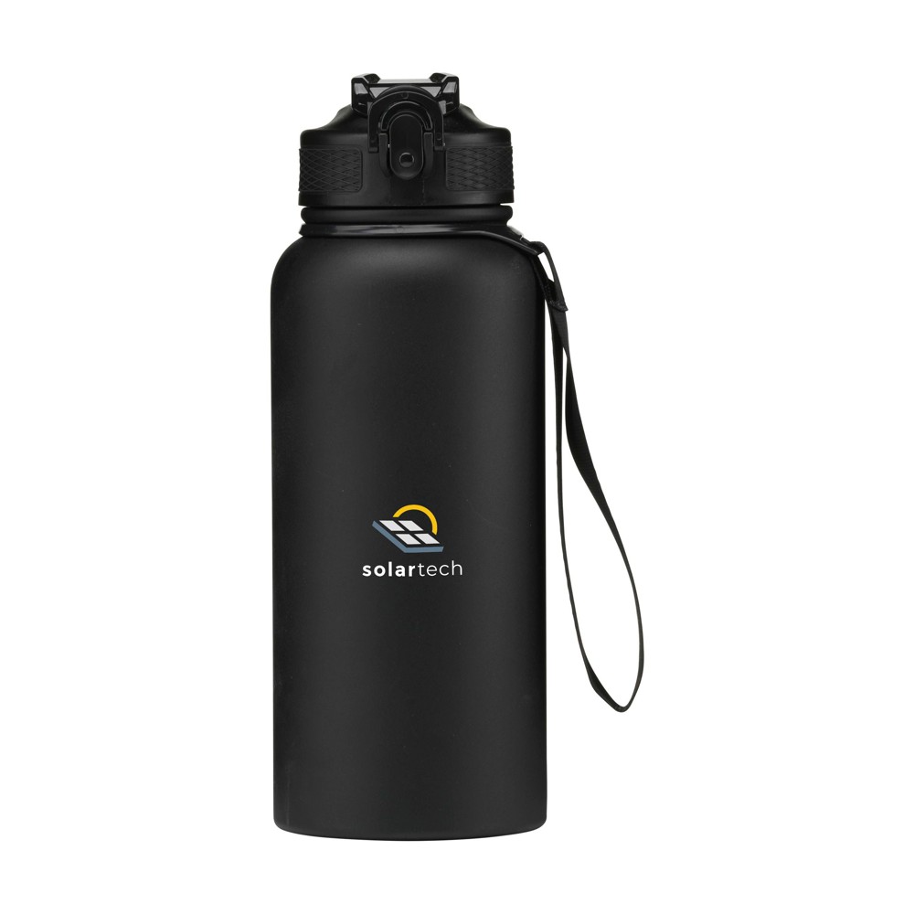 AquaSteel XL Wide RCS Recycled Water Bottle 900 ml - Zwart