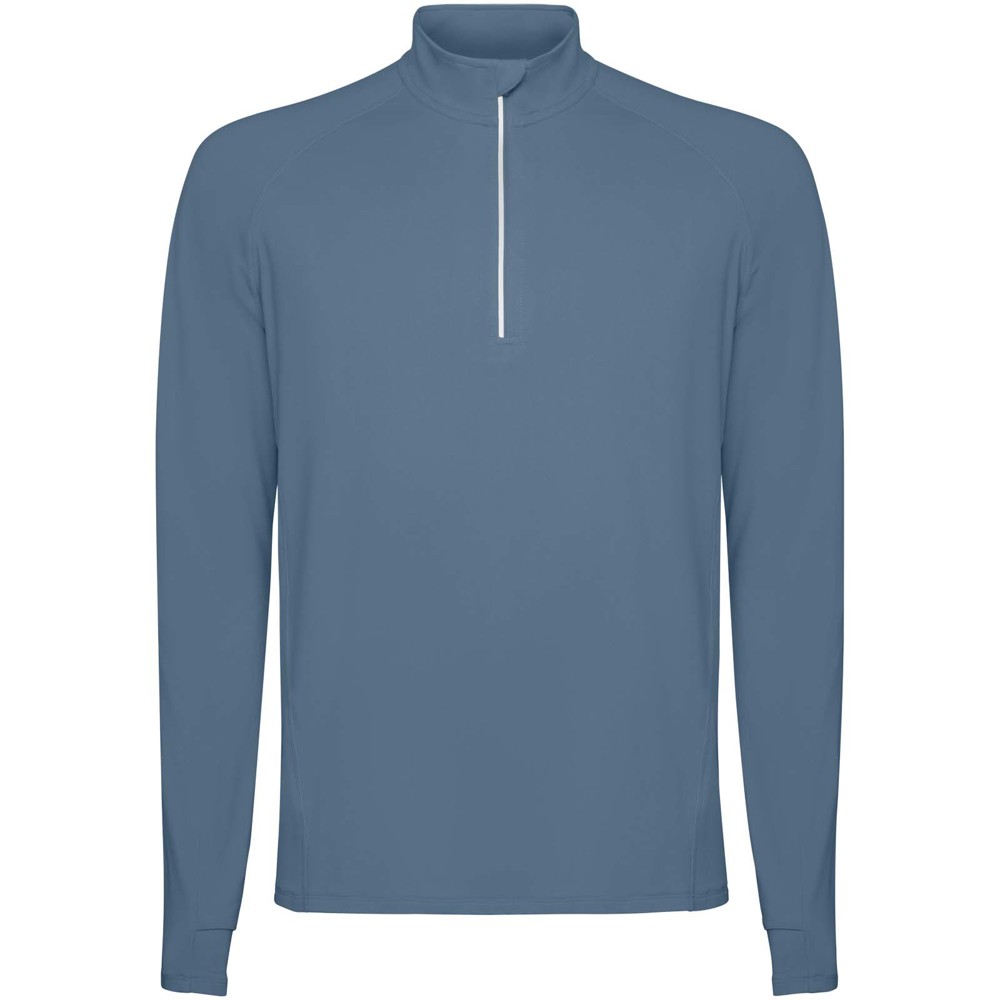 Estambul 200 g/m² herensweater met lange mouwen en halve rits - Stormblauw
